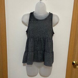 Pink Elephant Gray Distressed Layered Tank Top (Small)